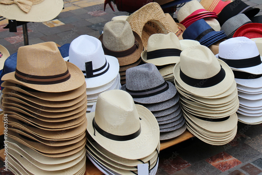 Summer hats street market