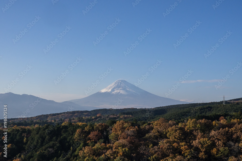 A view of Mount Fuji from the Mishima Skywalk Bridge
