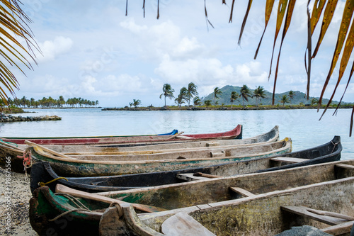 traditional  boats,  canoe boat - Kuna Yala, San Blas Islands - photo