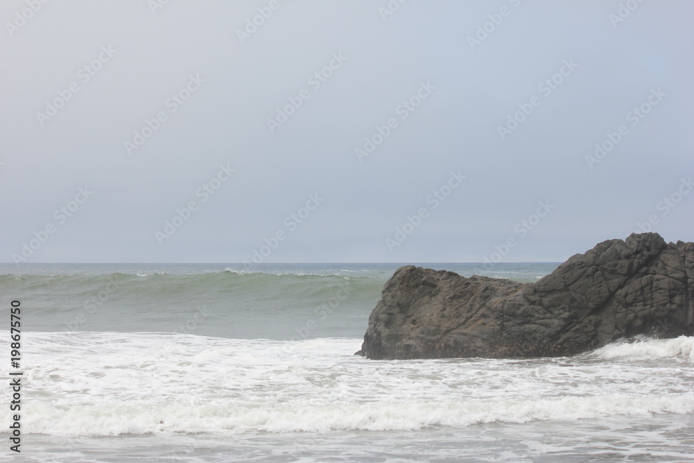 Goat Rock Beach is located between Goat Rock Point and the Russian River along the Sonoma County shore near the town of Jenner. The Russian River, with its mouth at the north end of Goat Rock Beach.