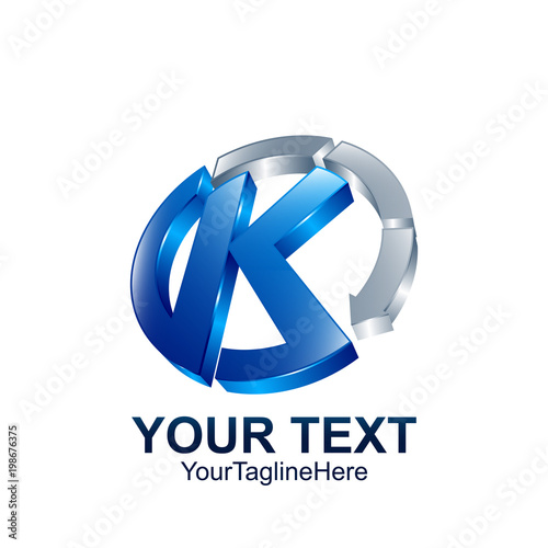 Wallpaper Mural Initial letter K logo template colored blue grey circle arrow design for business and company identity Torontodigital.ca