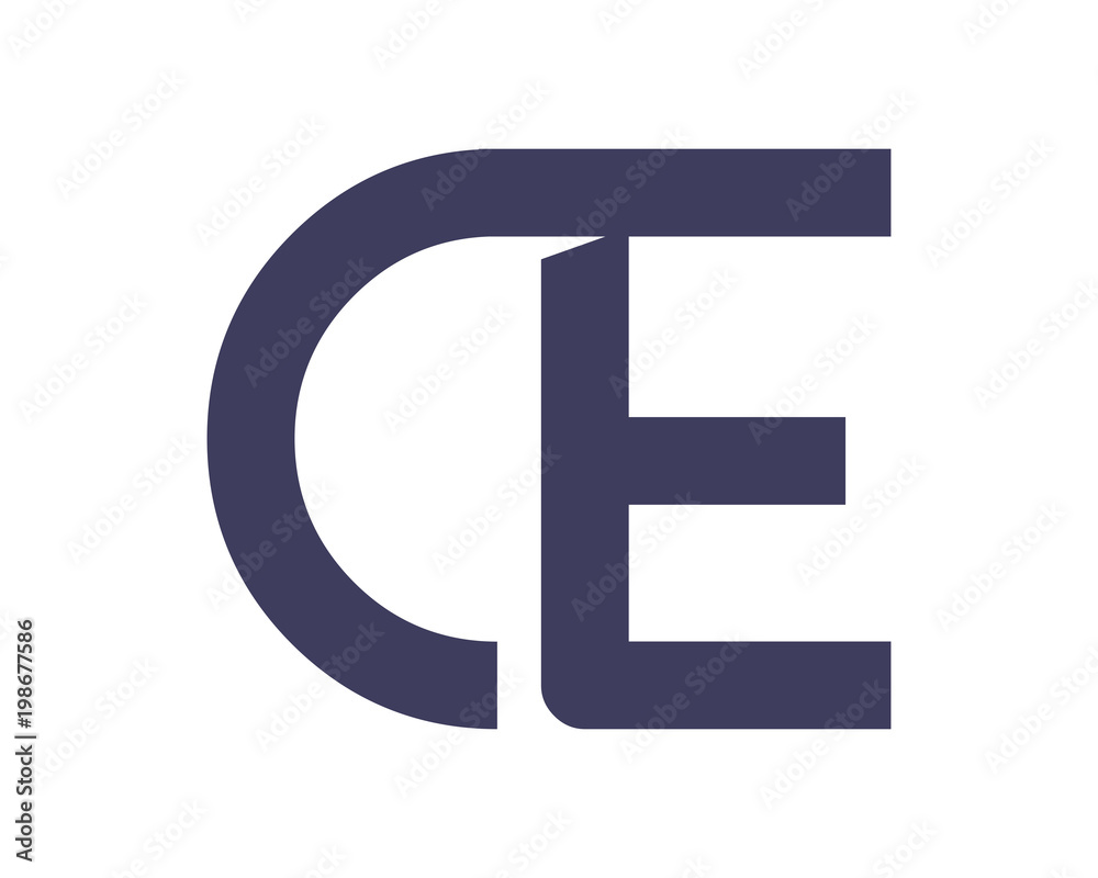 Obraz premium CE initial alphabet typography typeface typeset logotype alphabet image vector icon