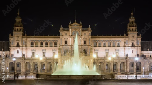 Timelapse of Plaza de Espana with the fountain
