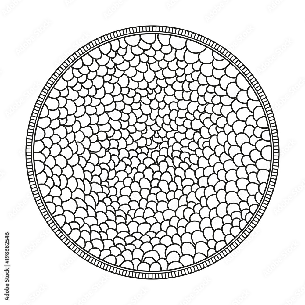 Circle zendala. Abstract texture. Zentangle. Hand drawn mandala on