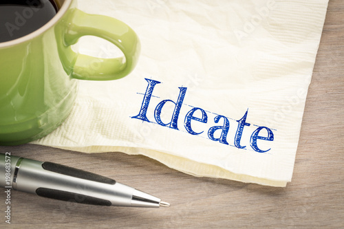 Ideate - form ideas note on napkin photo