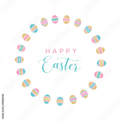 Happy Easter - greeting card. Unique design with Easter eggs. Vector illustration in modern style © Aleksandra Kholodova