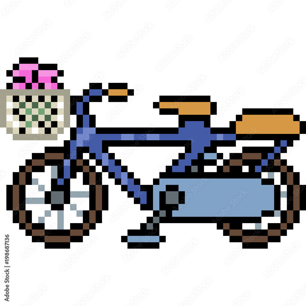 vector pixel art bicycle