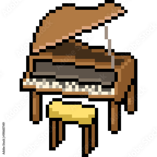 vector pixel art piano