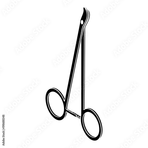 Vascullar scissors icon, simple style photo