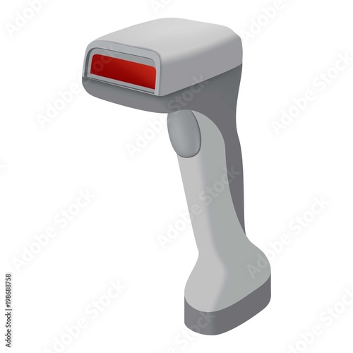 Market code scanner icon, realistic style