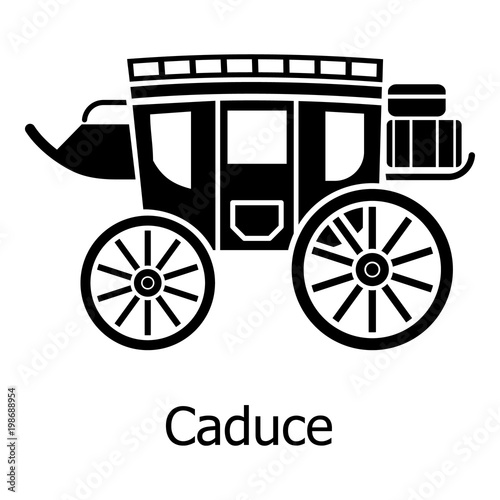 Carriage icon, simple black style