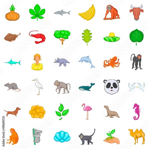 Instinct icons set, cartoon style photo