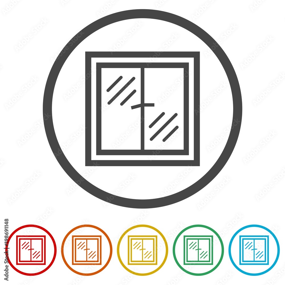Window icon, Window sign, 6 Colors Included Window icon, Window sign, 6 Colors Included