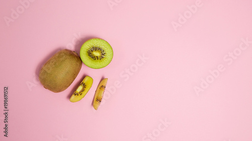 Kiwi fruit on color background.
