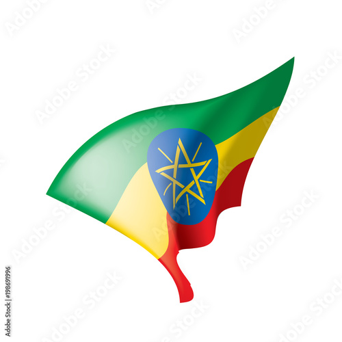 Ethiopia flag, vector illustration
