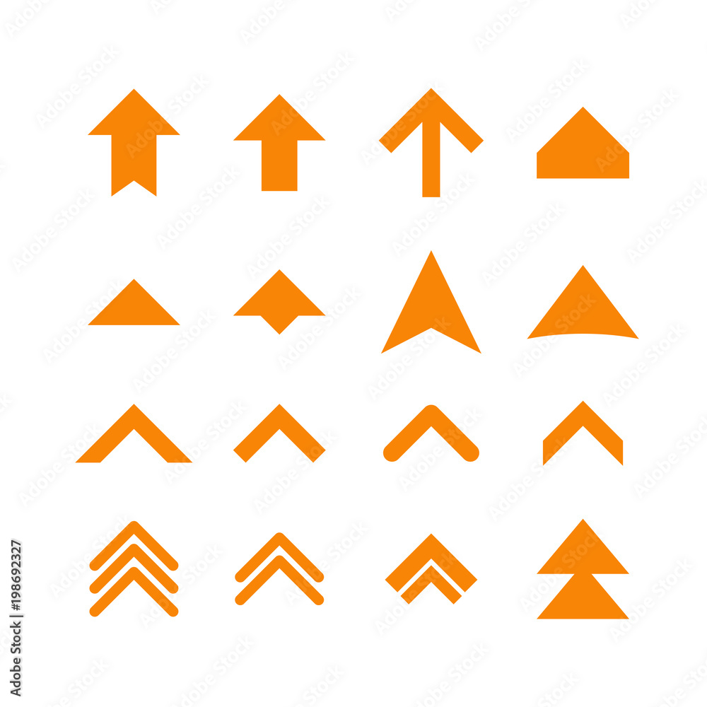 orange arrow vector set design illustration orange arrow vector set design illustration