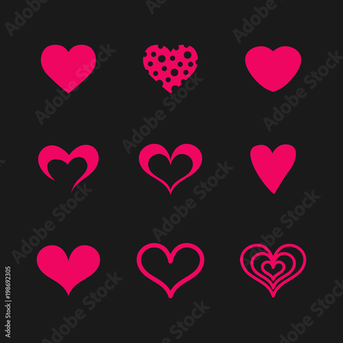 Heart pink love vector design illustration
