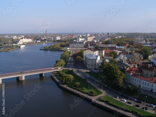 View of the Central part of Vyborg from the tower of St. Olaf. Russia