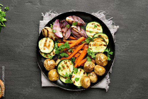 Tasty roasted vegetables photo