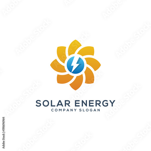 abstract sun solar enegy logo template
