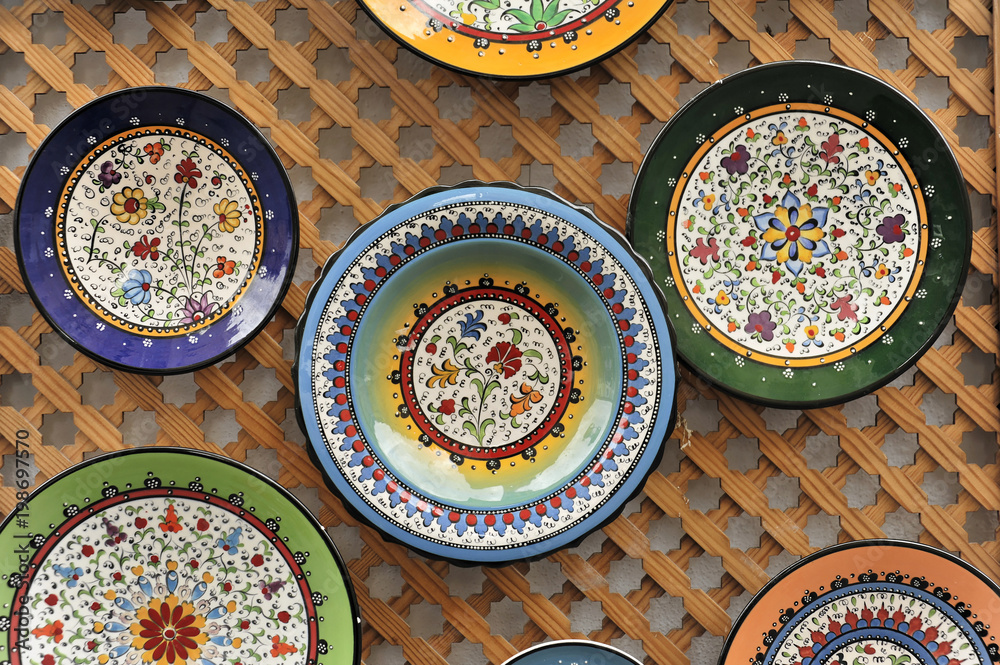 Keramikteller, Andenken, Souvenirs, Cordoba, Provinz Cordoba, Andalusien, Spanien, Europa