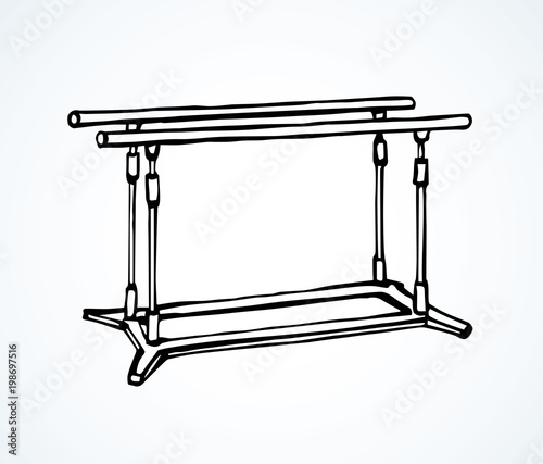 Gymnastic bars. Vector drawing
