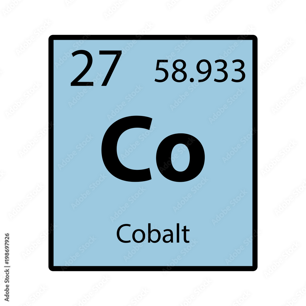 Cobalt periodic table element color icon on white background vector Stock  Vector | Adobe Stock