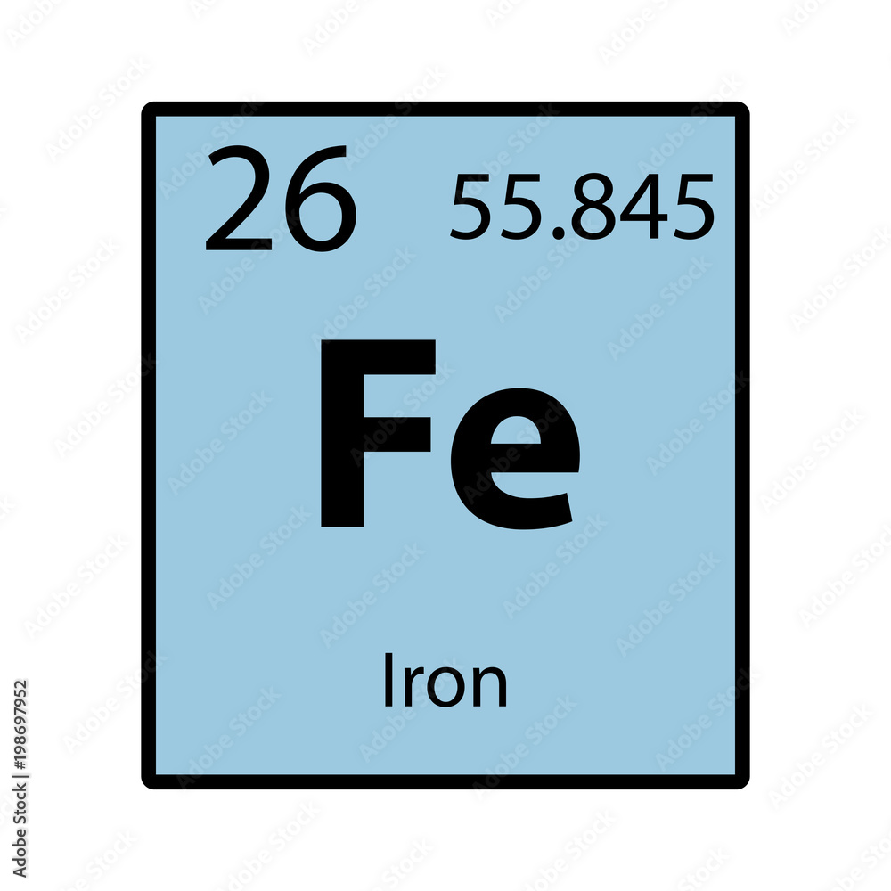 Iron Periodic Table Element Color Icon