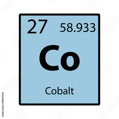 Cobalt periodic table element color icon on white background vector