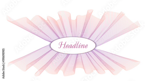 Abstract line art pattern on white background. Vector pastel peach, violet wavy striped design element. Multicolored waves, pleated ribbon imitation. Waving decor for templates, layouts, banner. EPS10
