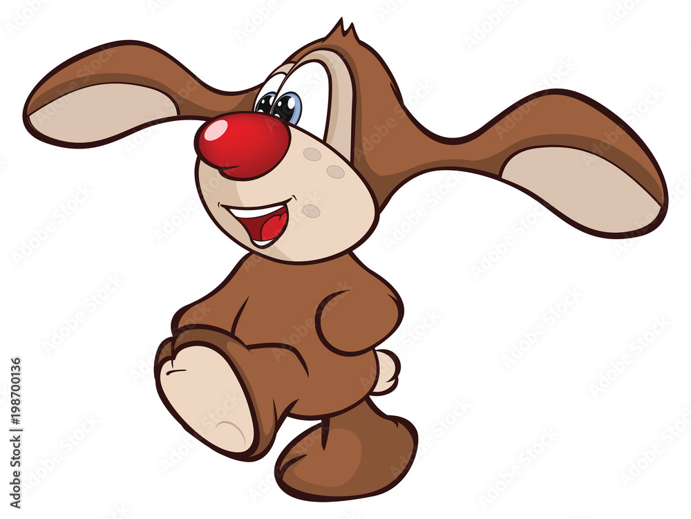 Obraz premium Illustration of Cute Rabbit. Cartoon Character