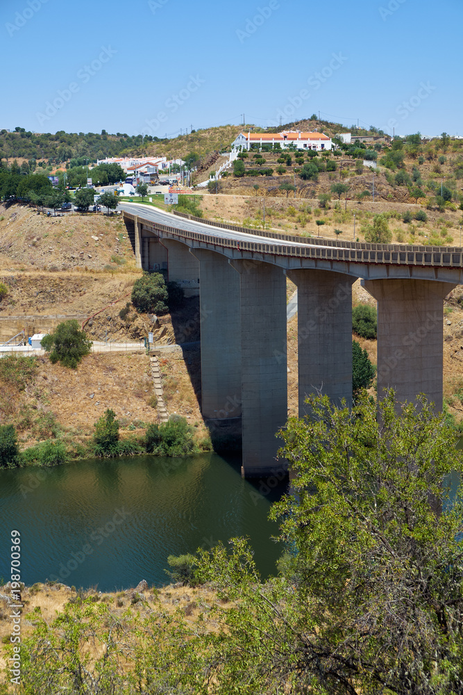 The bridge over the Guadiana river near Mertola. Portugal