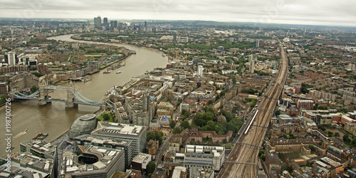 City of London and the River Thames from the air.