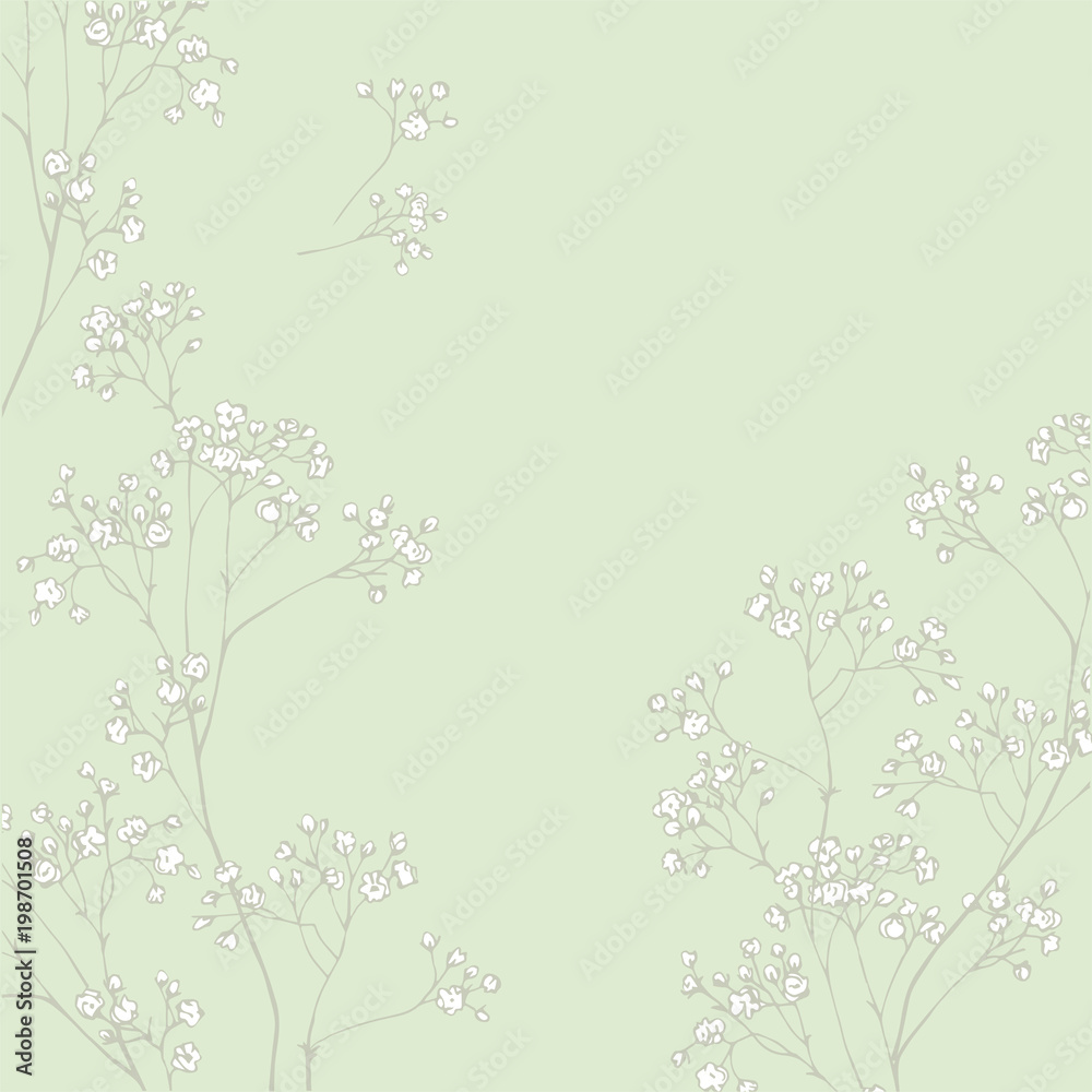
Gypsophila flower. Fragile and airy white flowers. Easy print in rustic style.
