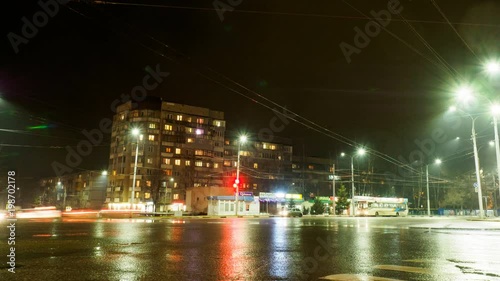 Night Street Timelapse Background FullHD