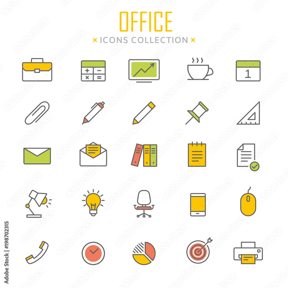 Collection of office icons