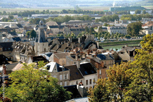 château-Thierry, ville du département de l'Aisne, vue générale de la ville, France