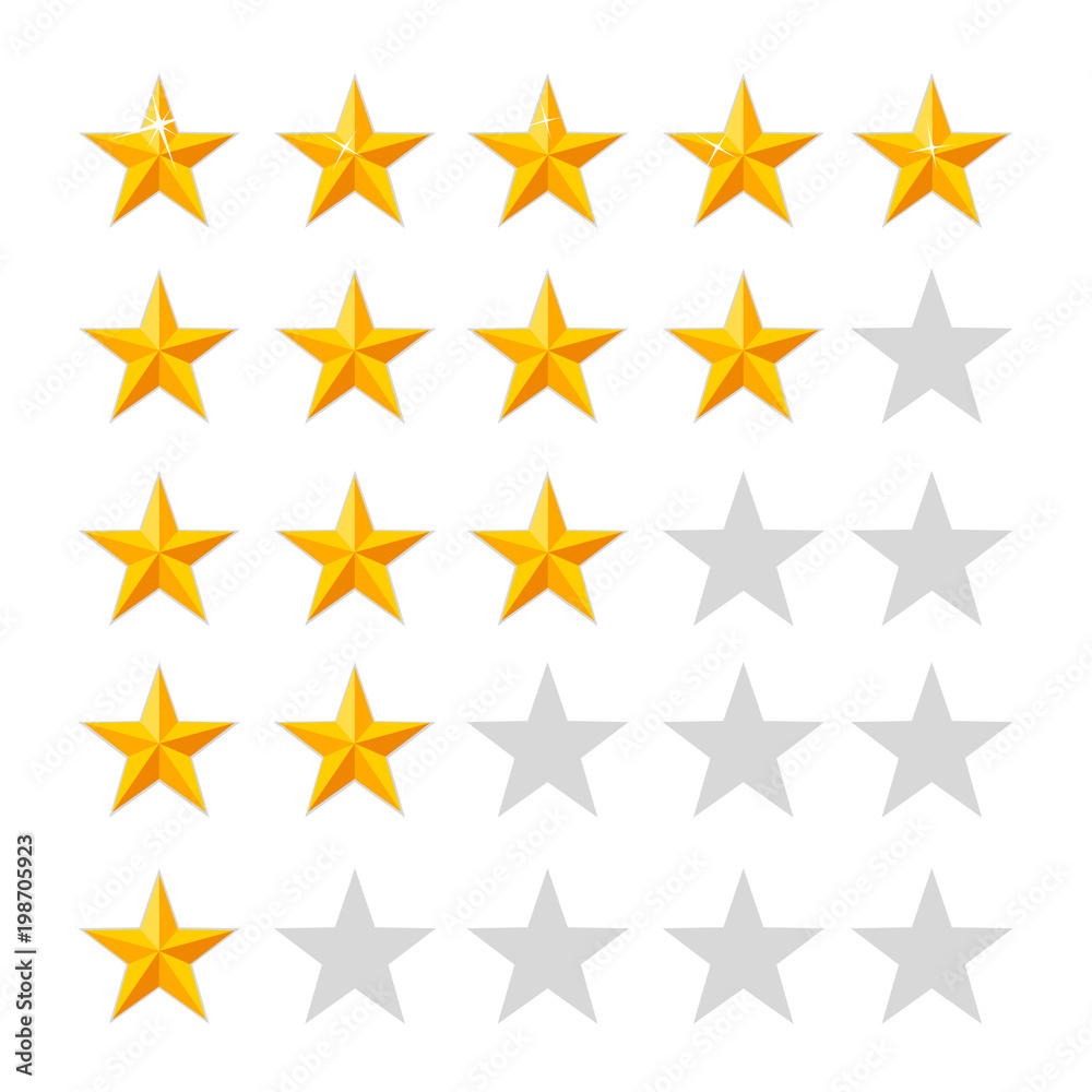 Golden star rating icon. Isolated badge set. Quality, feedback, experience, level concepts. Vector illustration isolated on white background. Web site page and mobile app design Golden star rating icon. Isolated badge set. Quality, feedback, experience, level concepts. Vector illustration isolated on white background. Web site page and mobile app design
