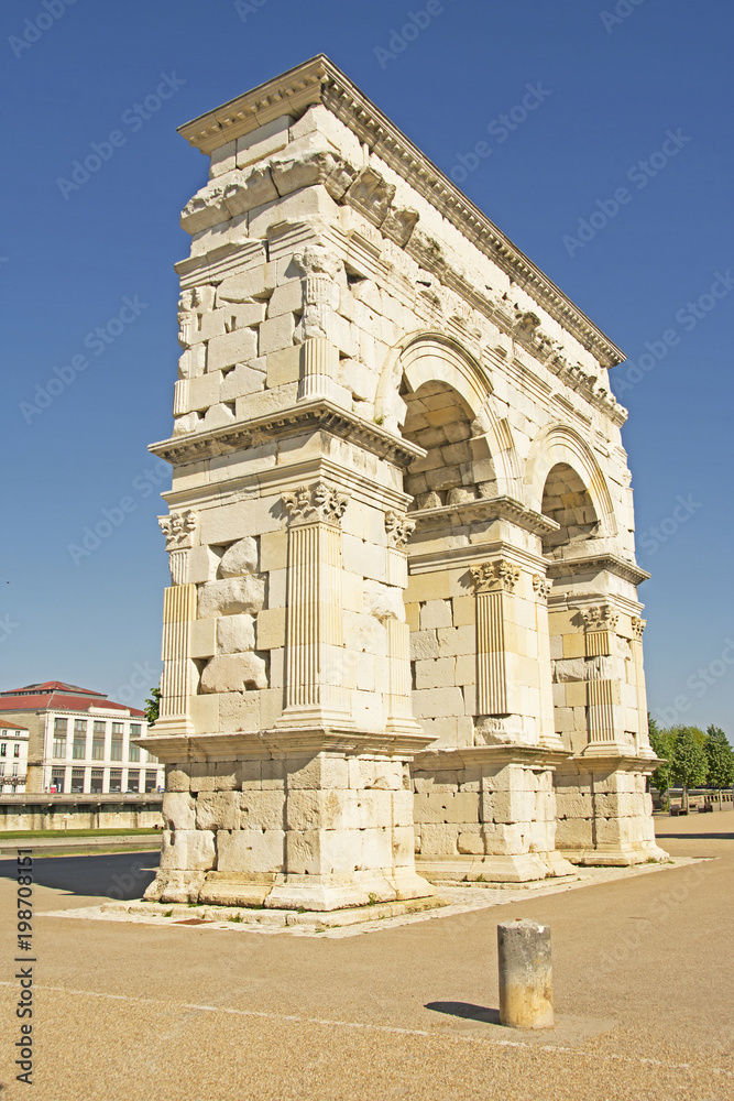 Ancient Roman Arch of Germanicus in Saintes, France.