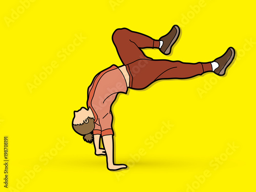 Dancer practice, Street dance graphic vector