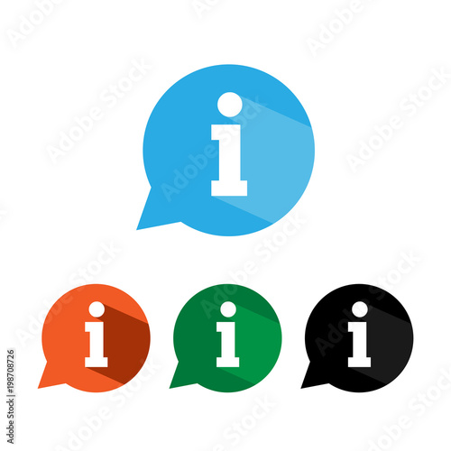 Information icon, info sign, vector illustration. Flat design.