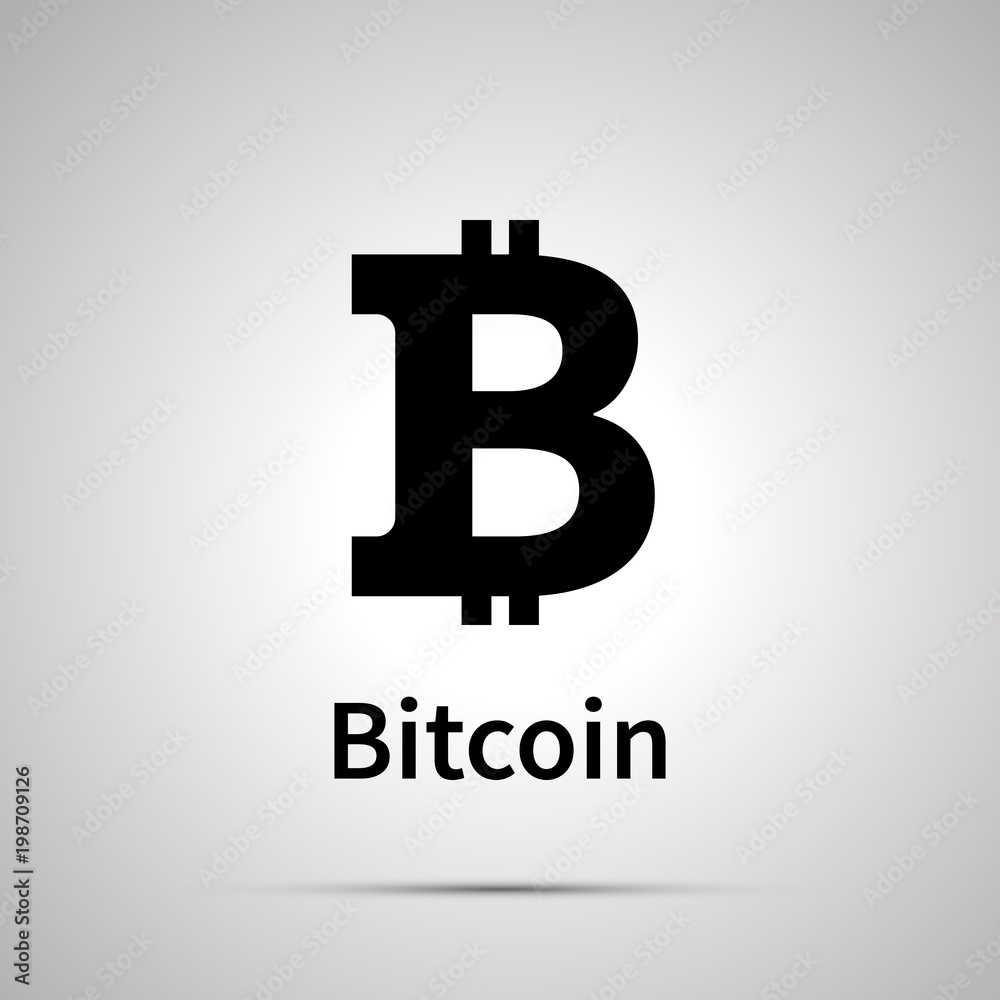 Obraz premium Bitcoin cryptocurrency simple black icon