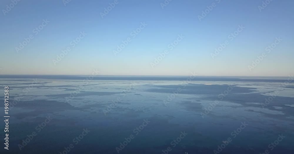 Aerial view Baltic sea at winter time