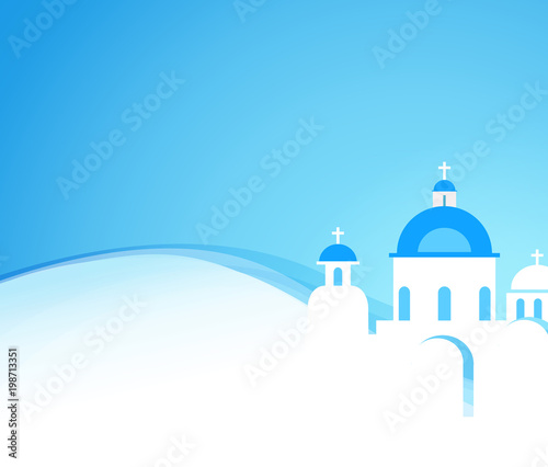 Tour to Greece. Poster with copy space for Advertising to Travel