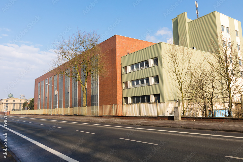 mining building with blue sky