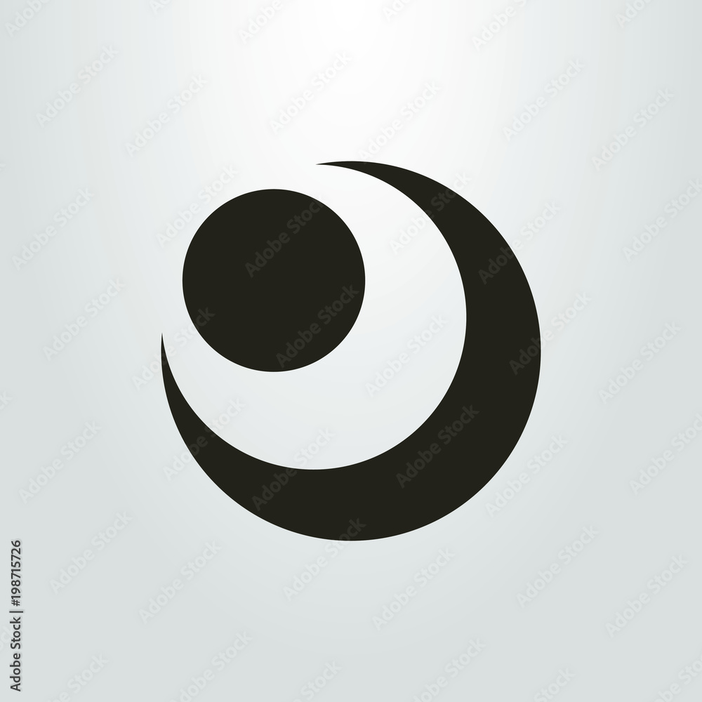 black and white logo of the abstract figure of the moon and sun black and white logo of the abstract figure of the moon and sun