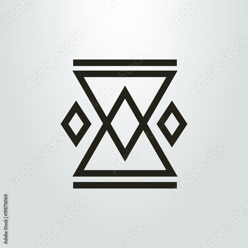 black and white linear icon of the element of folk ornament
