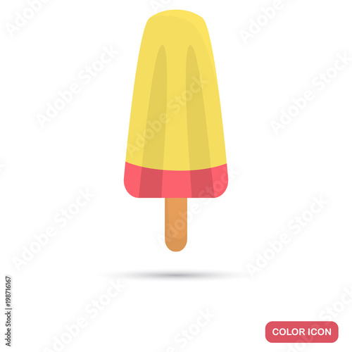 Fruit ice cream on stick color flat icon © LynxVector