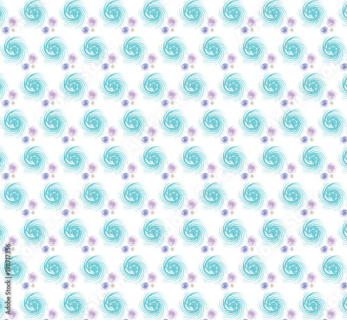 vector de patron de espirales en color turquesa con espirales mas pequeñas en purpura , amarillo y azul