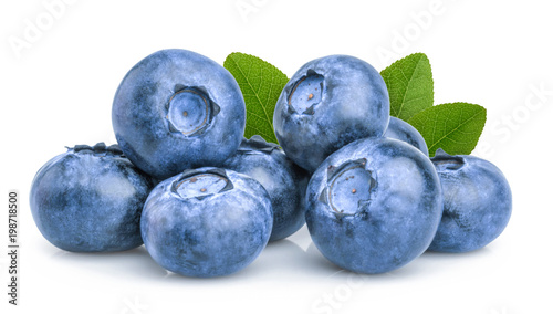Vászonkép blueberry isolated on white background